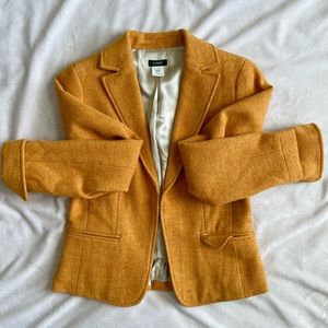 J Crew mustard yellow wool blazer size 0